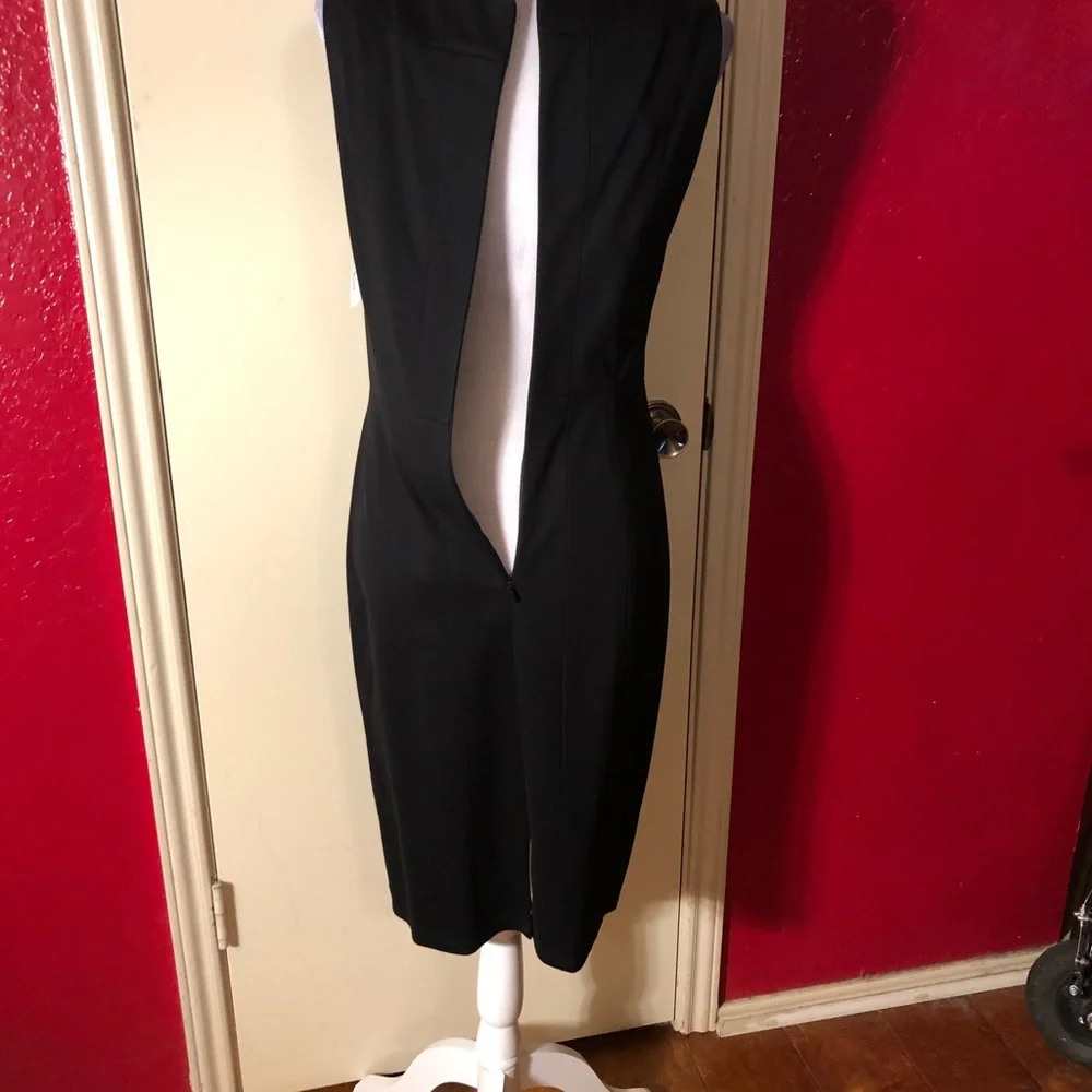 Kay Unger Black Sleeveless Belted Dress - Picture 5 of 10